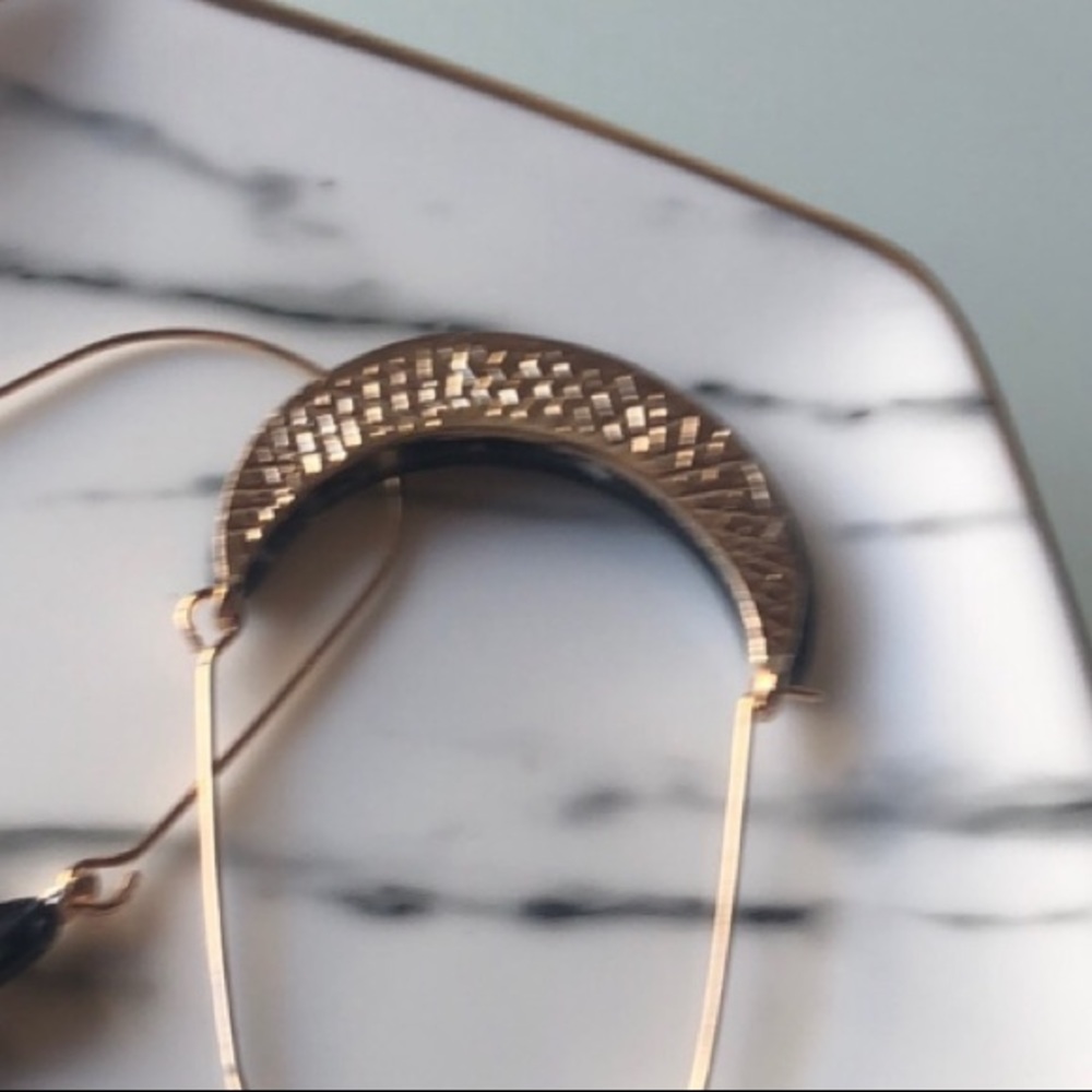 Katrina Tan Tortoise Acrylic Crescent Drop Earring - Picture 3 of 4
